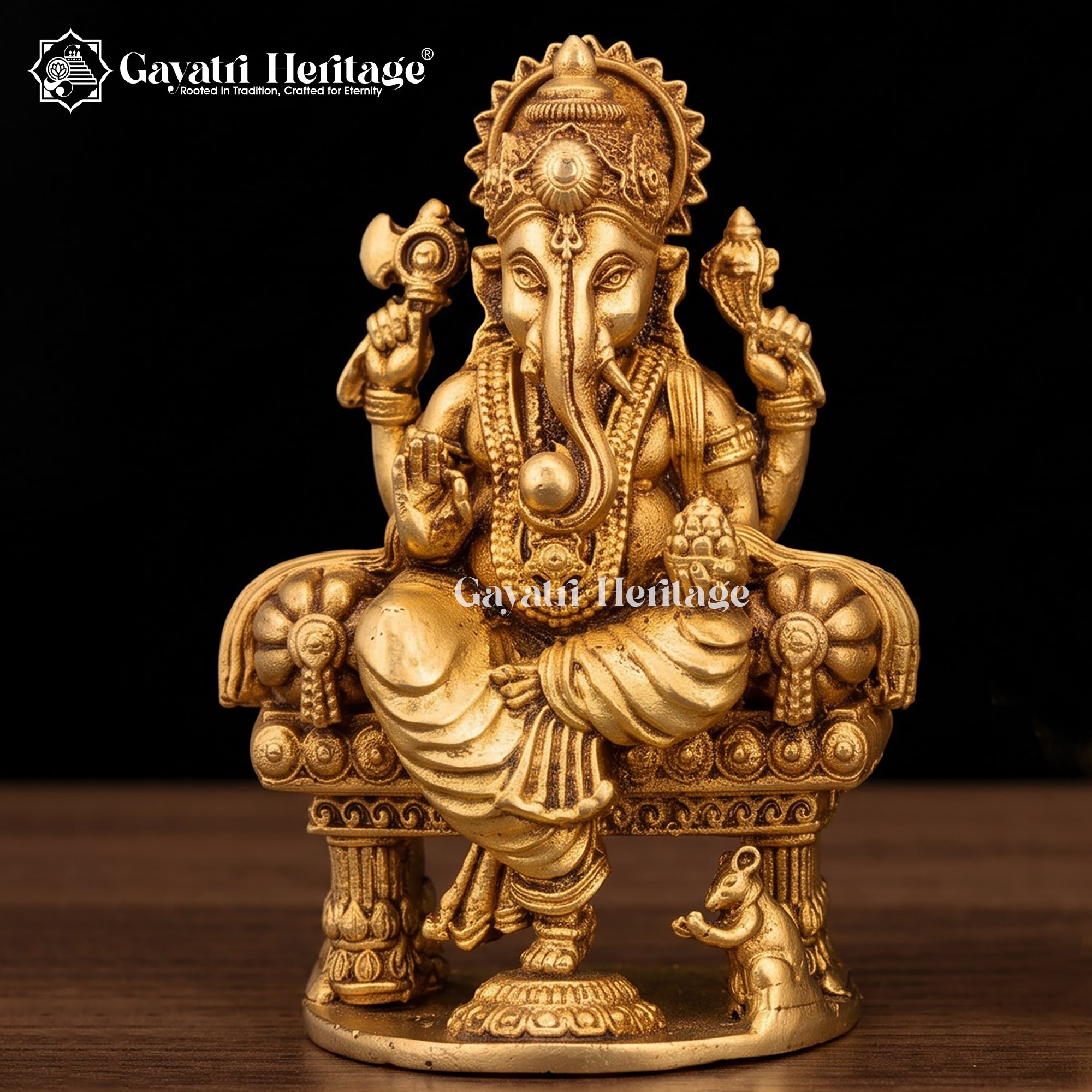 Brass Laxmi Ganesh Idol | Lakshmi Ganesh Murti | Handcrafted Hindu God Goddess Statue | Home Temple Pooja Decor | Diwali Gift