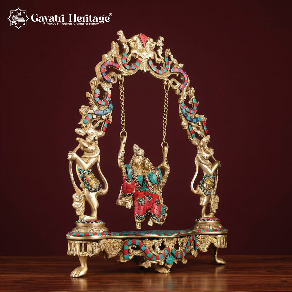 Brass Radha Krishna Jhula – view 3 of 4