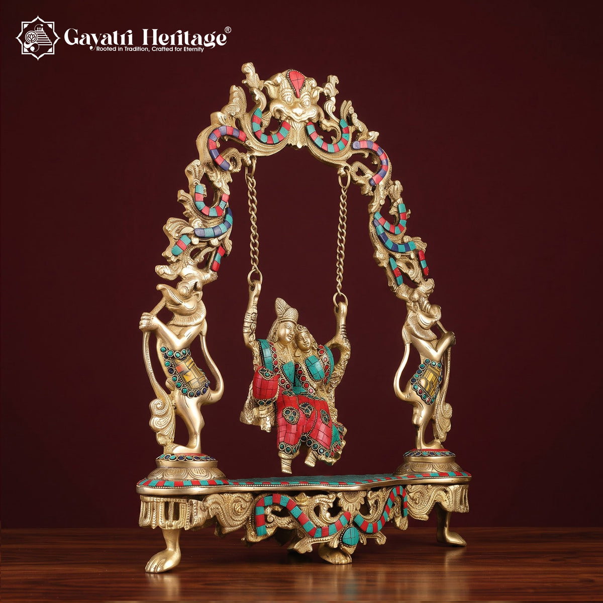 Brass Radha Krishna Jhula – view 3 of 4