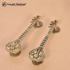 Brass Sitar Door Handle Pair – Handcrafted Pulls | Gayatri Heritage