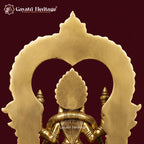 Brass Padmavathi Thayar Idol with Prabhavali Arch | Antique Gold Goddess Lakshmi Statue | South Indian Temple Decor