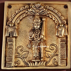 Brass Vishnu Dashavatar Wall Hanging Plate | Handcrafted Engraved Round Brass Wall Decor