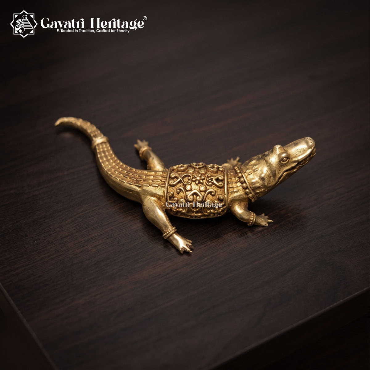 Brass Crocodile Statue | Vintage Animal Figurine | Reptile Decor | Home & Office Showpiece