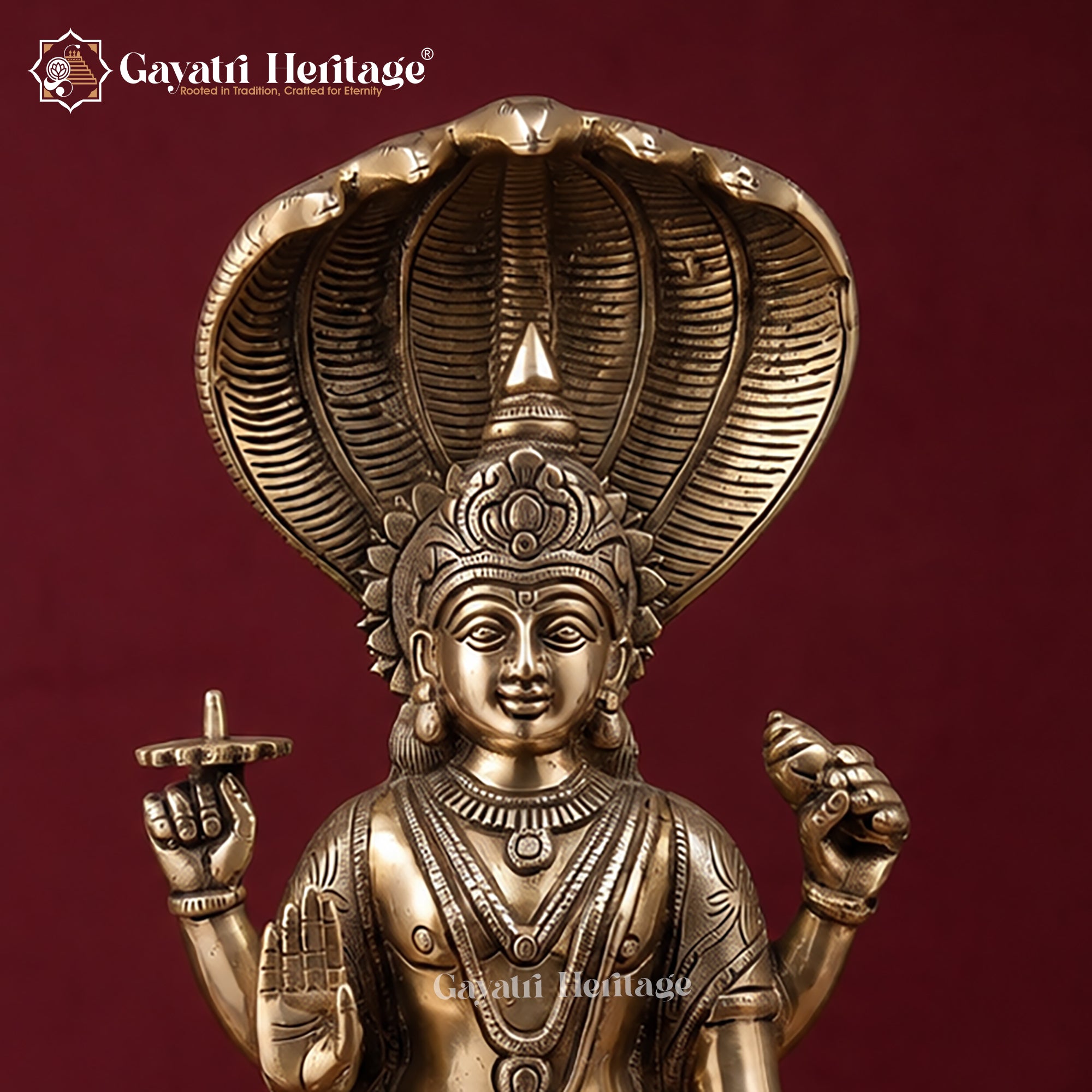 Brass Vishnu Lakshmi Standing Statue | Antique Gold Lakshmi Narayan Idol | Divine Couple Sculpture | Hindu Pooja Room &amp; Wedding Decor&nbsp;