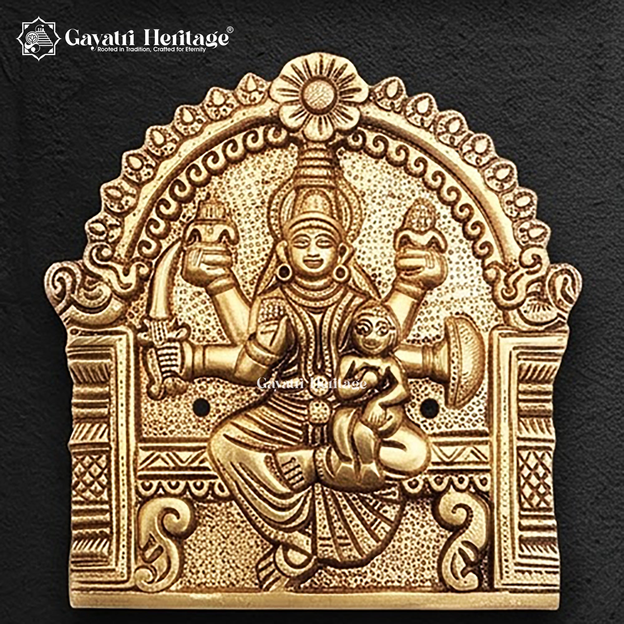 Brass Ashtalakshmi Wall Plaques Set of 8 | Goddess Lakshmi Wall Hanging | Antique Gold Pooja Room Temple Decor