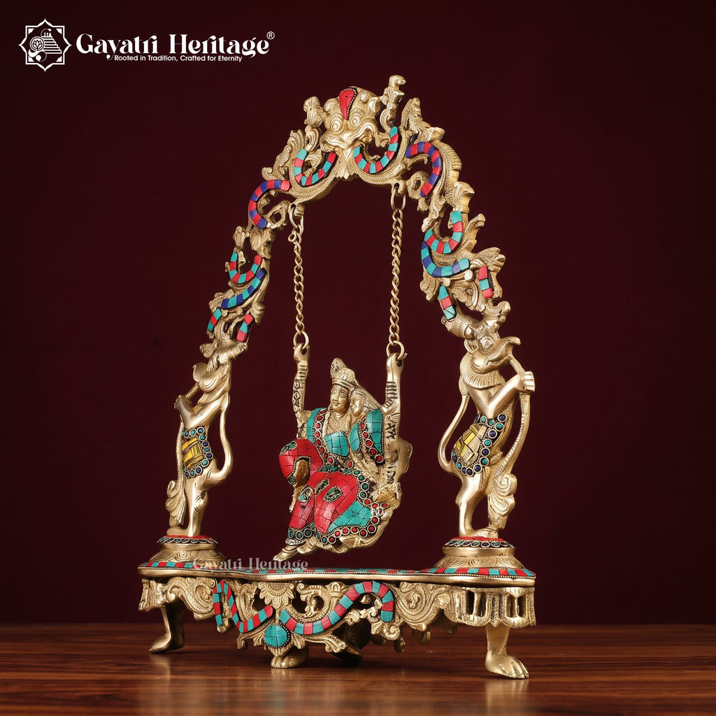Brass Radha Krishna Jhula – view 2 of 4