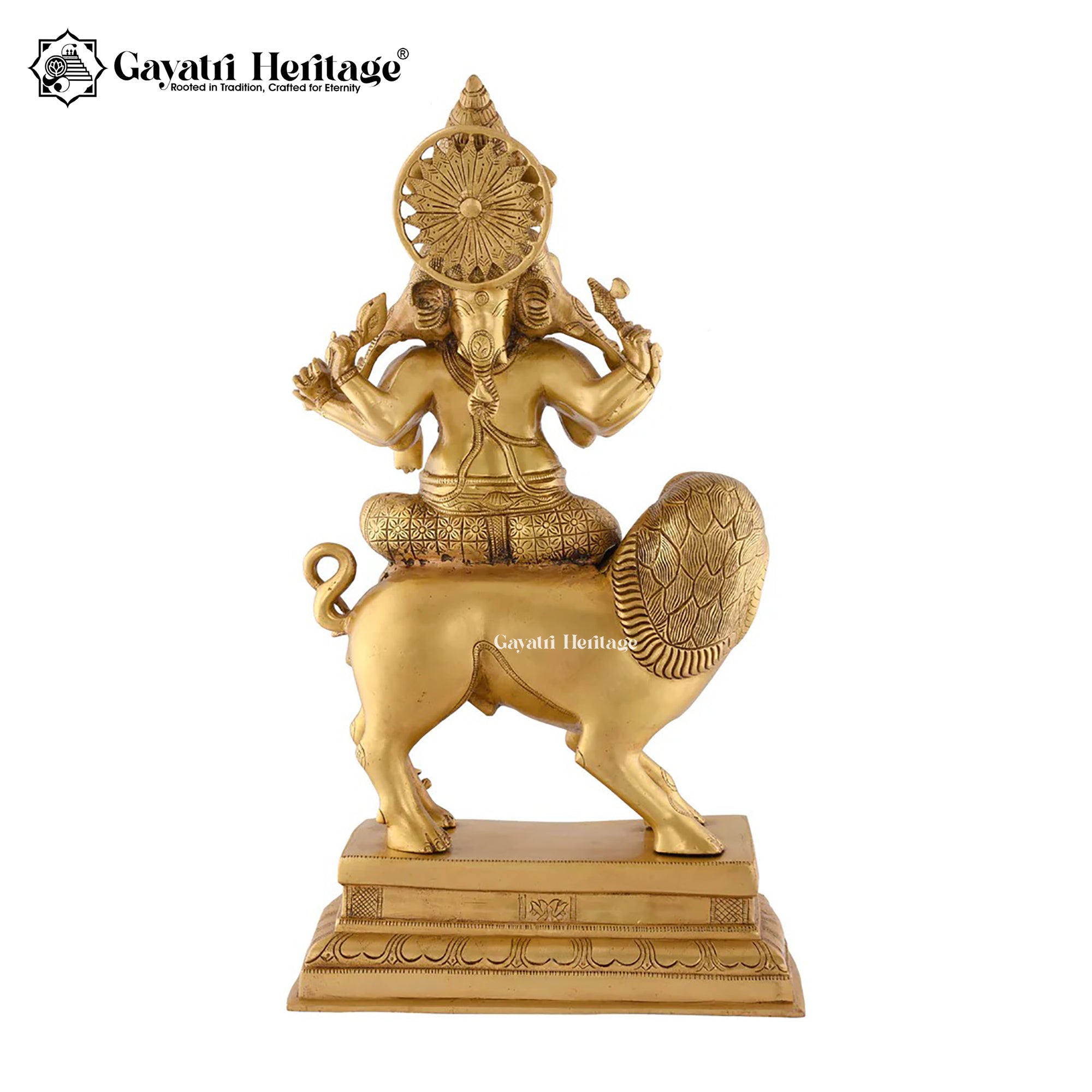 Brass Panchmukhi Ganesha Seated on Lion | Heramba Ganesh Idol  Gayatri Heritage