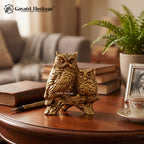 Pure Brass Vastu Owl Pair Showpiece | Wealth & Prosperity Decor