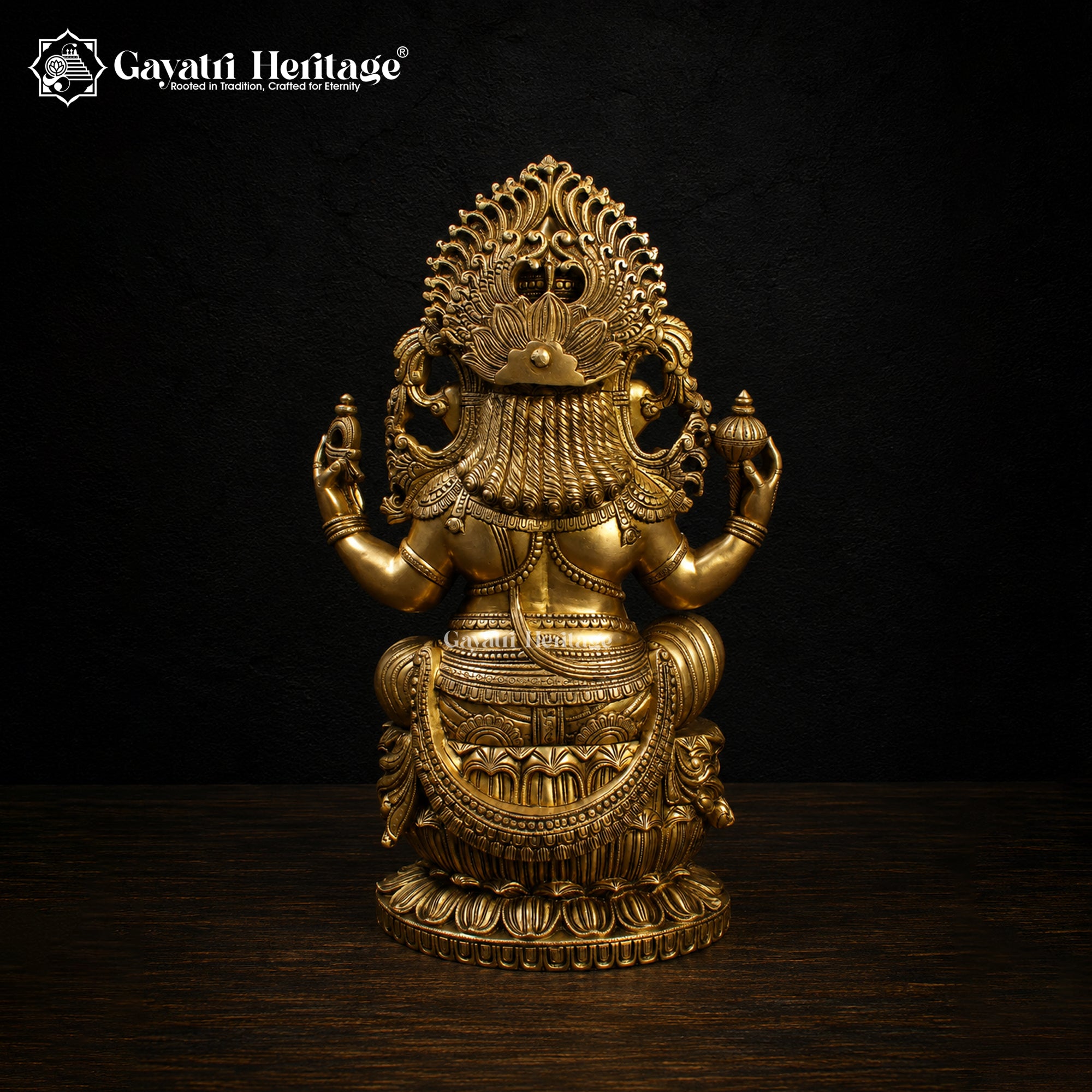 Large Lakshmi Ganesha Saraswati Brass Statue Set | Hindu God & Goddess Idol Trio