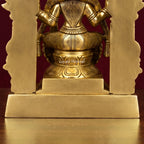 Brass Padmavathi Thayar Idol with Prabhavali Arch | Antique Gold Goddess Lakshmi Statue | South Indian Temple Decor