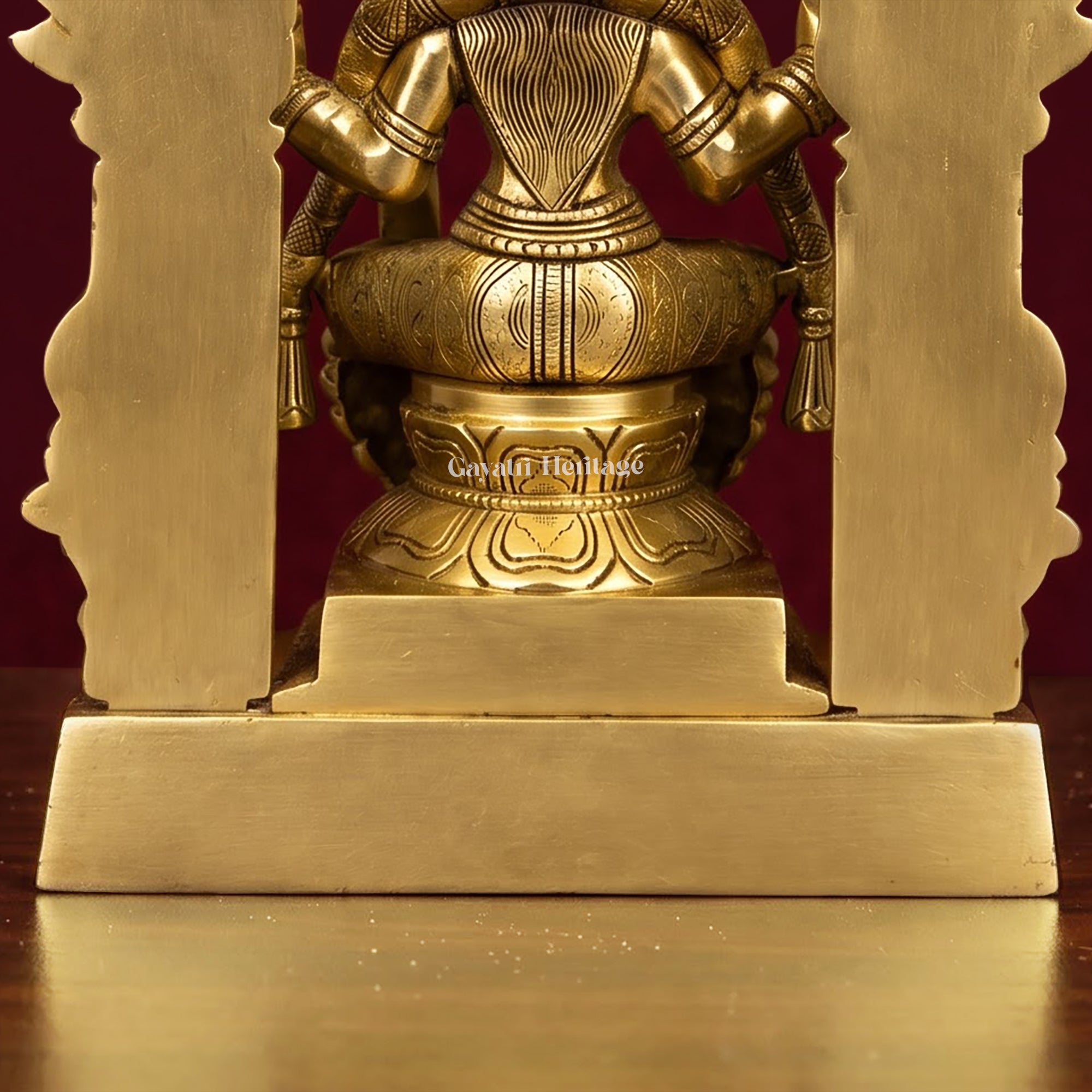 Brass Padmavathi Thayar Idol with Prabhavali Arch | Antique Gold Goddess Lakshmi Statue | South Indian Temple Decor
