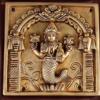 Brass Vishnu Dashavatar Wall Hanging Plate | Handcrafted Engraved Round Brass Wall Decor