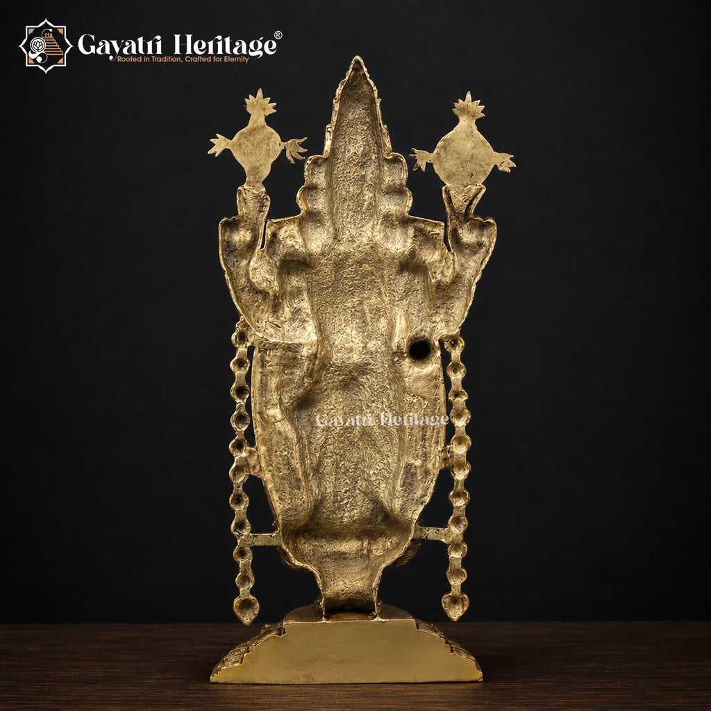 Brass Tirupati Balaji Venkateswara Swami with Lakshmi Idol | 34.5 Inch Handcrafted Brass Statue |