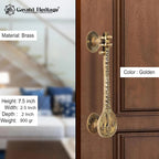 Brass Sitar Door Handle Pair – Handcrafted Pulls | Gayatri Heritage