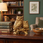 Pure Brass Vastu Owl Pair Showpiece | Wealth & Prosperity Decor
