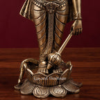 Brass Vishnu Lakshmi Standing Statue | Antique Gold Lakshmi Narayan Idol | Divine Couple Sculpture | Hindu Pooja Room &amp; Wedding Decor&nbsp;