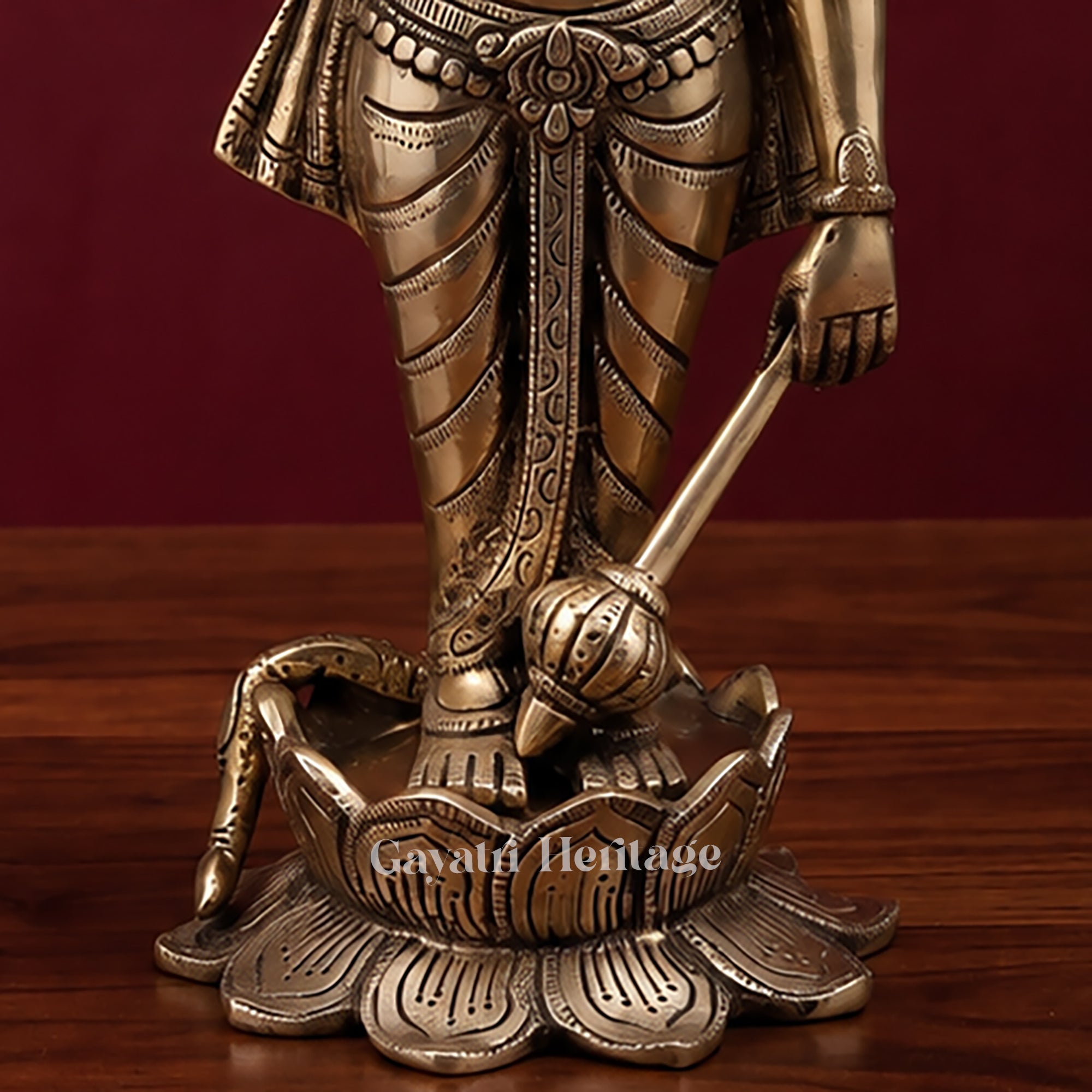 Brass Vishnu Lakshmi Standing Statue | Antique Gold Lakshmi Narayan Idol | Divine Couple Sculpture | Hindu Pooja Room &amp; Wedding Decor&nbsp;