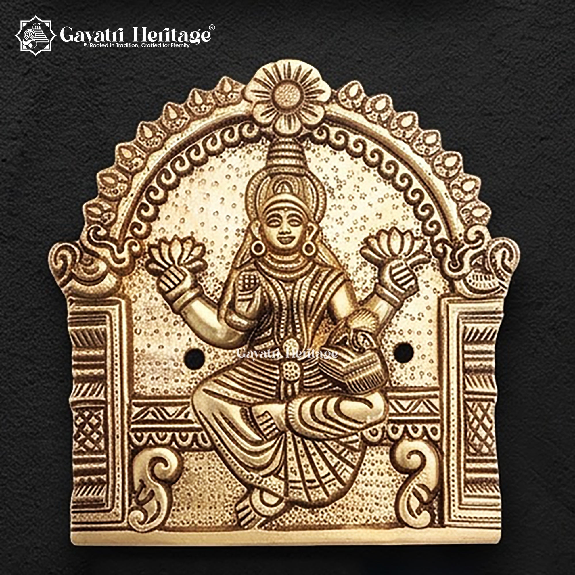 Brass Ashtalakshmi Wall Plaques Set of 8 | Goddess Lakshmi Wall Hanging | Antique Gold Pooja Room Temple Decor