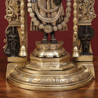 Brass Balaji Padmavathi With Frame | Black And Gold Finish | Venkateshwara & Lakshmi Idol South Indian Temple Decor
