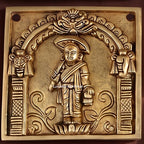 Brass Vishnu Dashavatar Wall Hanging Plate | Handcrafted Engraved Round Brass Wall Decor
