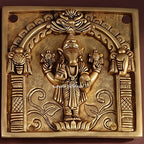 Brass Vishnu Dashavatar Wall Hanging Plate | Handcrafted Engraved Round Brass Wall Decor