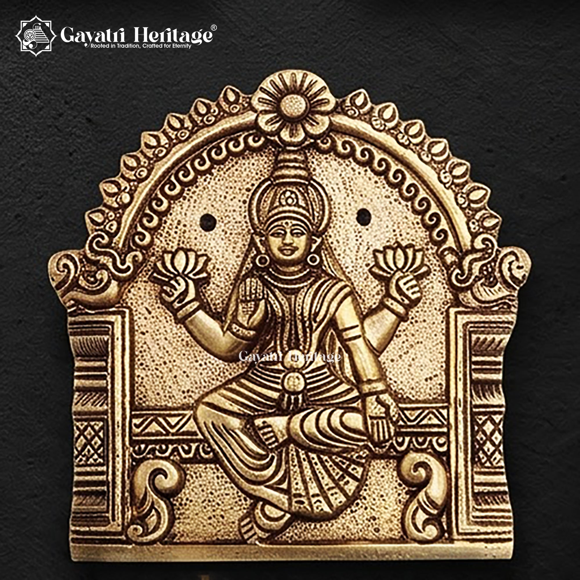 Brass Ashtalakshmi Wall Plaques Set of 8 | Goddess Lakshmi Wall Hanging | Antique Gold Pooja Room Temple Decor