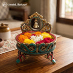 Brass Bell Urli/Bowl Showpiece – Elegant Décor for Divine Vibes | Gayatri Heritage
