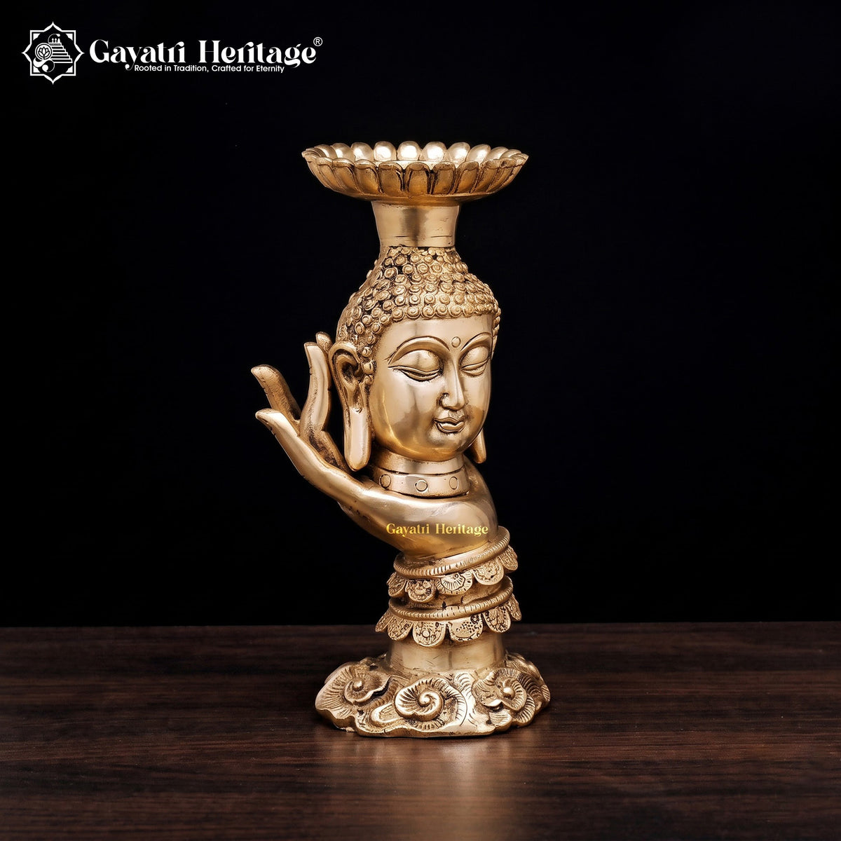 Brass Buddha Candle Stand – Peace & Tranquility | Gayatri Heritage