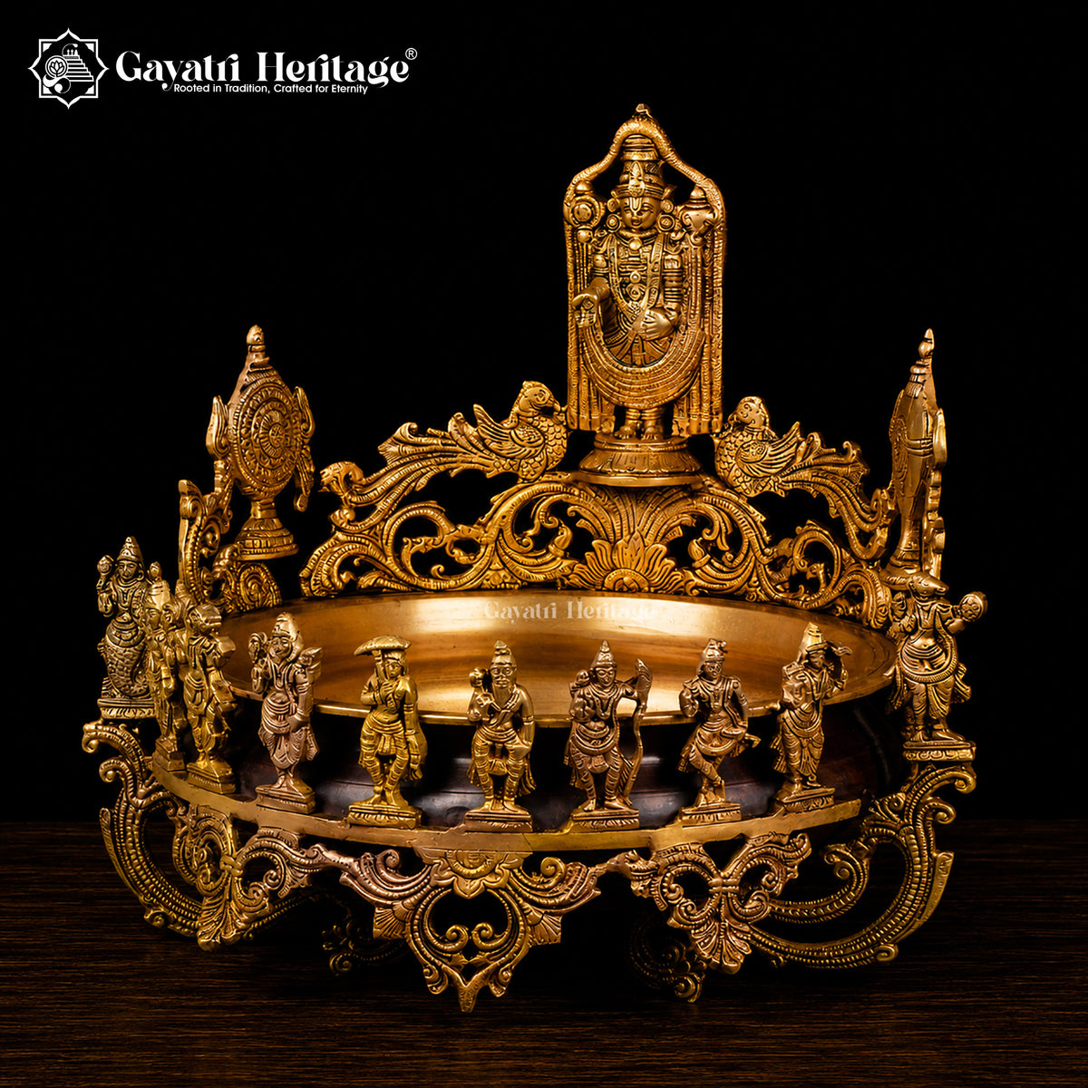 Brass Dasavtar Urli – Traditional Spiritual Decor | Gayatri Heritage