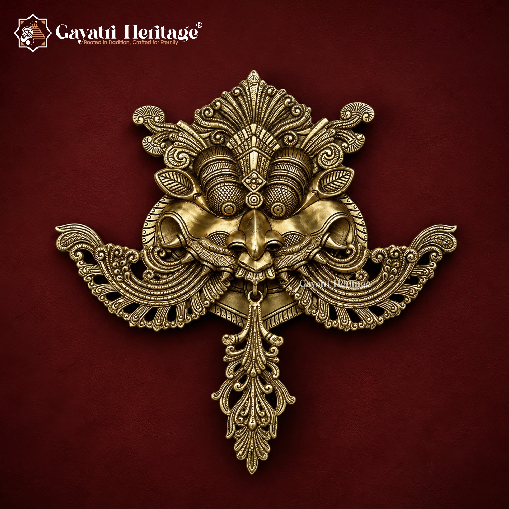Brass Kirtimukha Wall Hanging – Evil Remover Décor | Gayatri Heritage