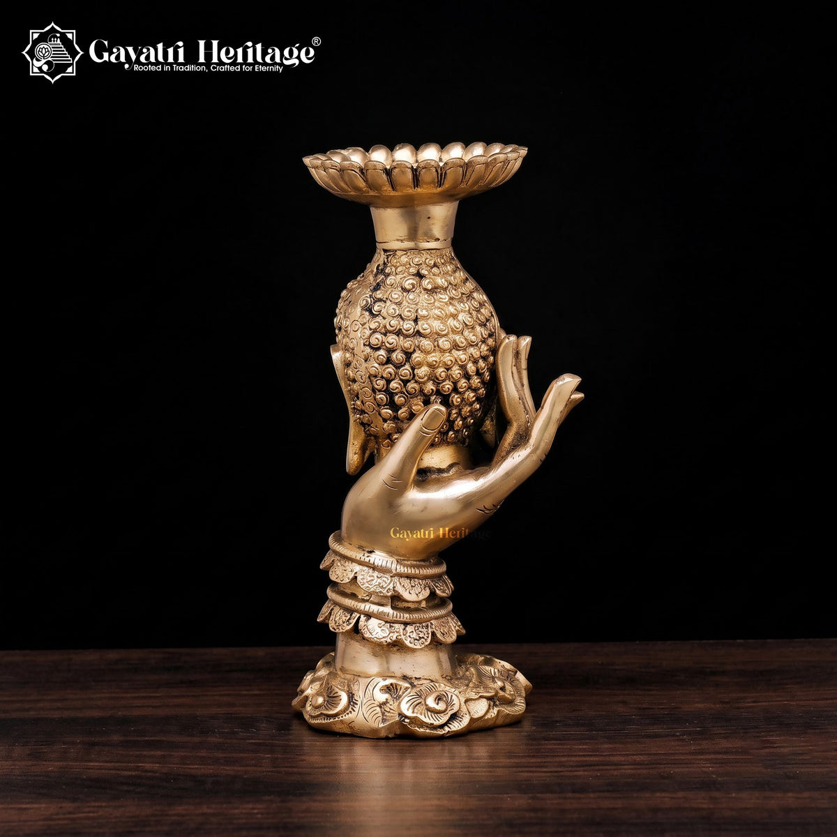 Brass Buddha Candle Stand – Peace & Tranquility | Gayatri Heritage