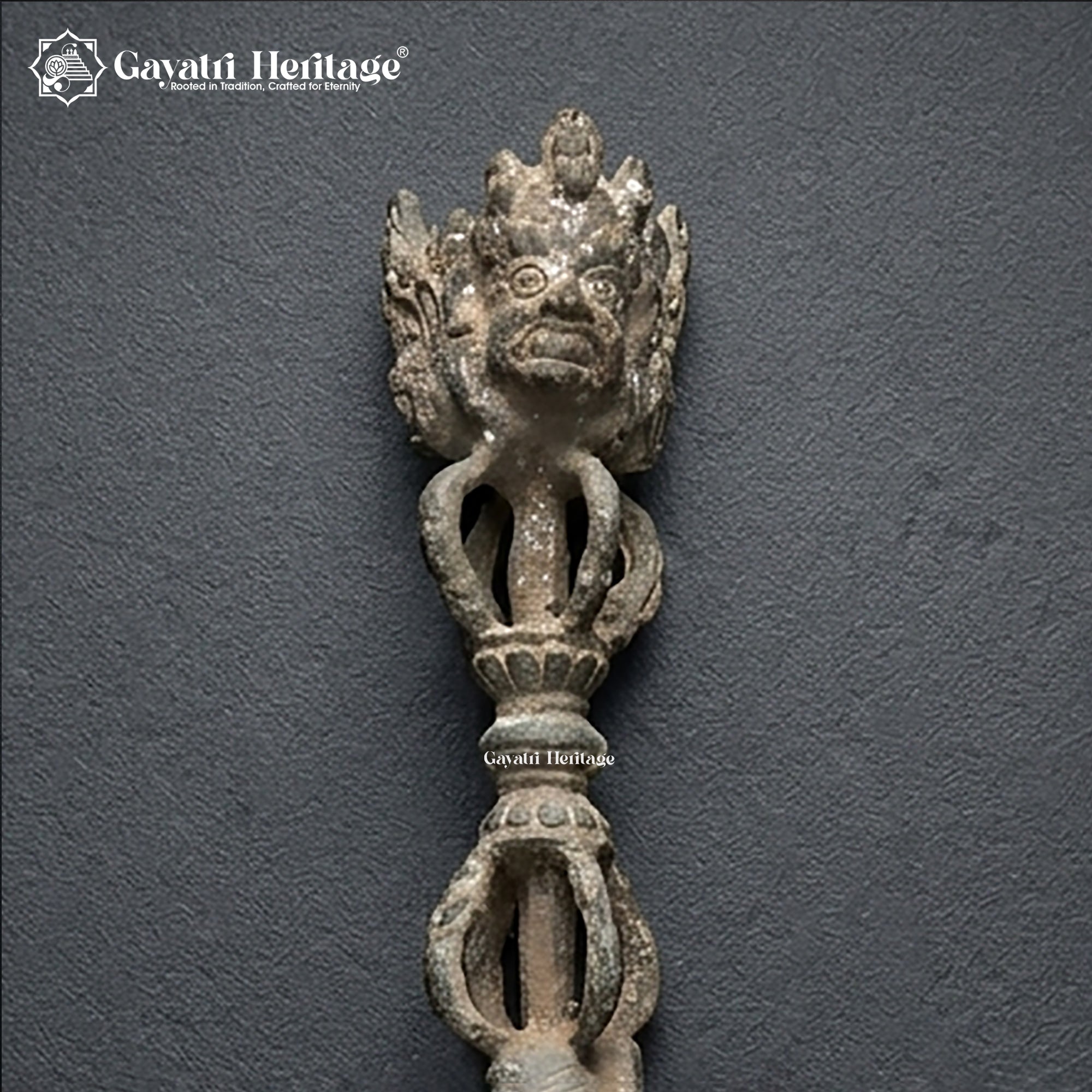 Antique Tibetan Phurba Ritual Dagger | 100+ Year Old Bronze | Wrathful Deity Face | Rare Ceremonial Collectible