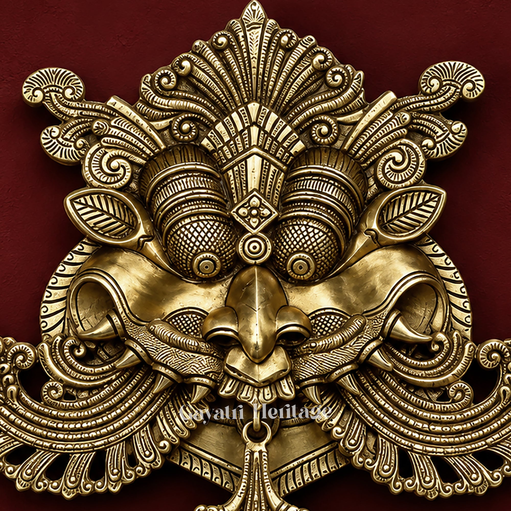 Brass Kirtimukha Wall Hanging – Evil Remover Décor | Gayatri Heritage