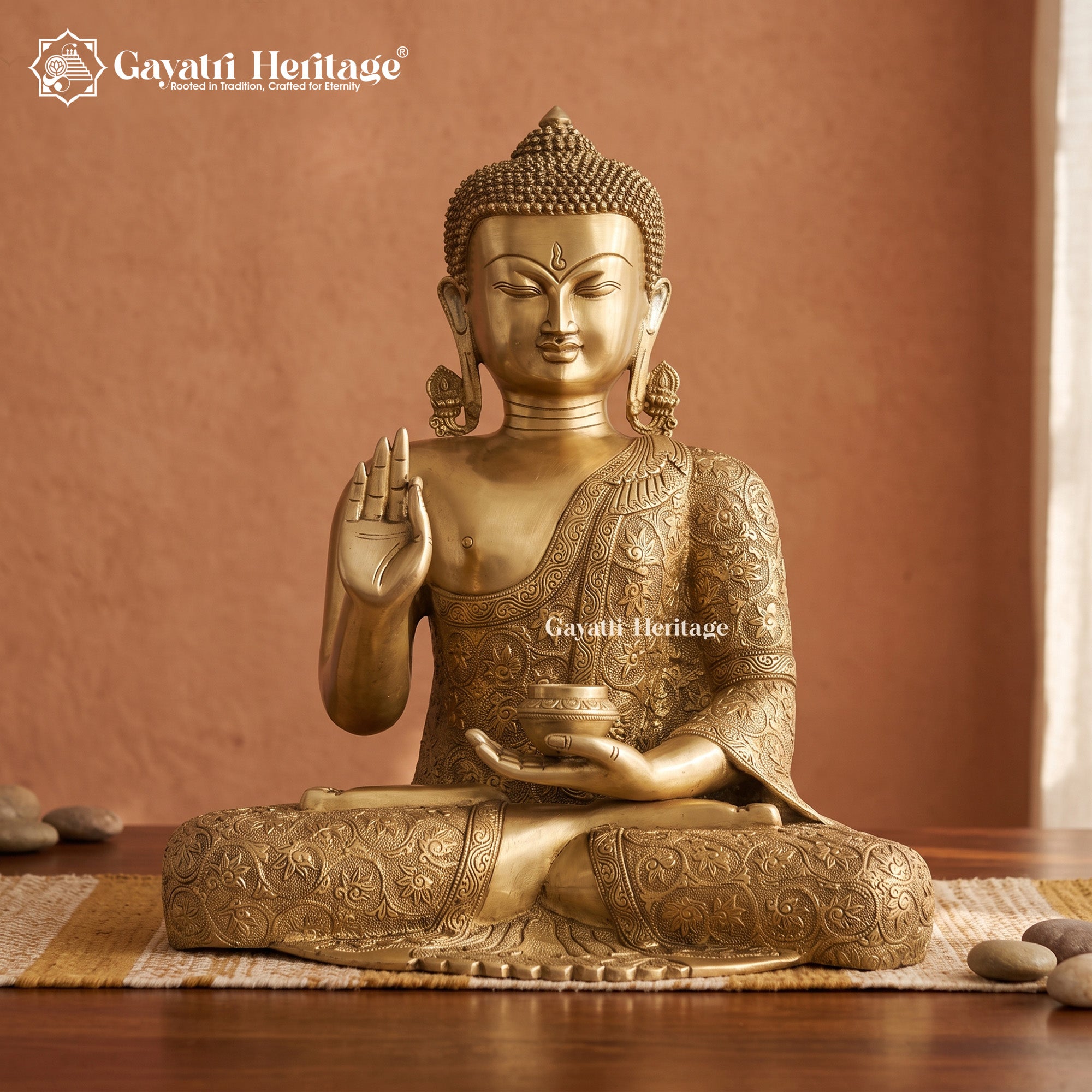 Brass Buddha Statue – Peace and Enlightenment | Gayatri Heritage