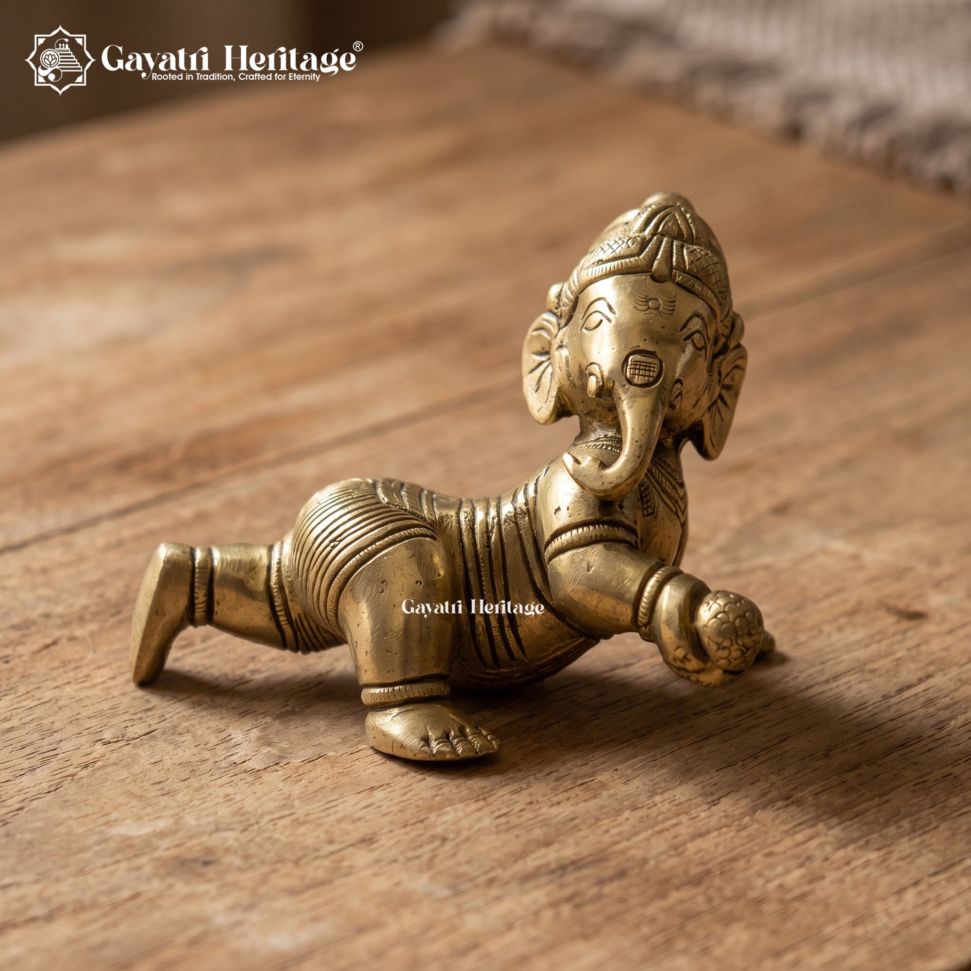 Brass Baby Ganesha – Auspicious Décor Statue | Gayatri Heritage