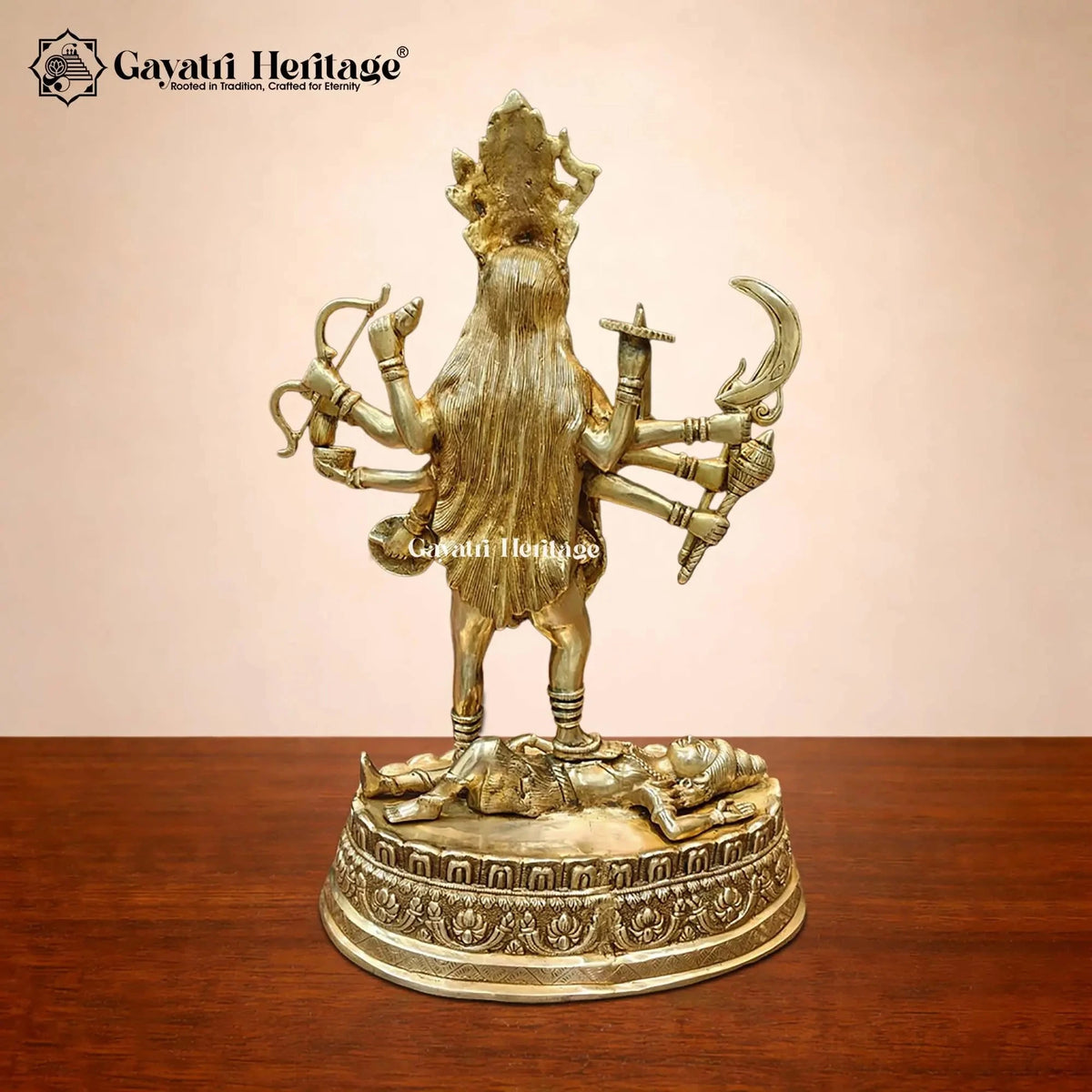 Brass Kali Mata Idol | Handcrafted Hindu Goddess Statue, Home Temple Decor