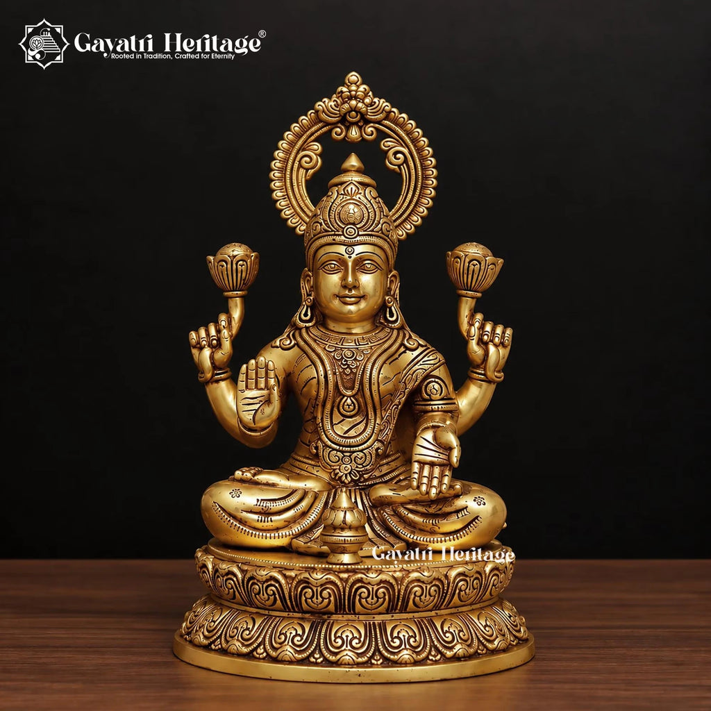 Brass Lakshmi Ganesh Idol Set – view 4 of 7