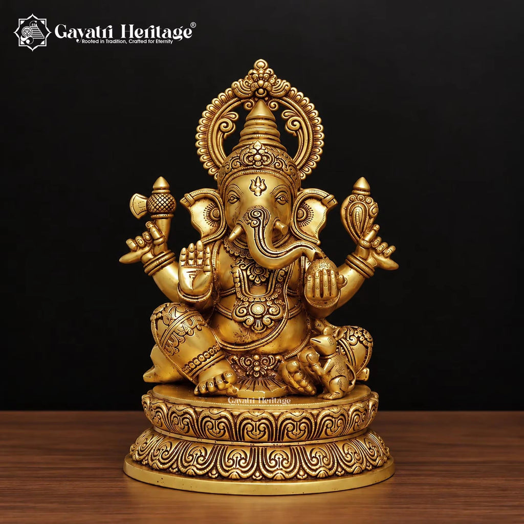 Brass Lakshmi Ganesh Idol Set – view 3 of 7