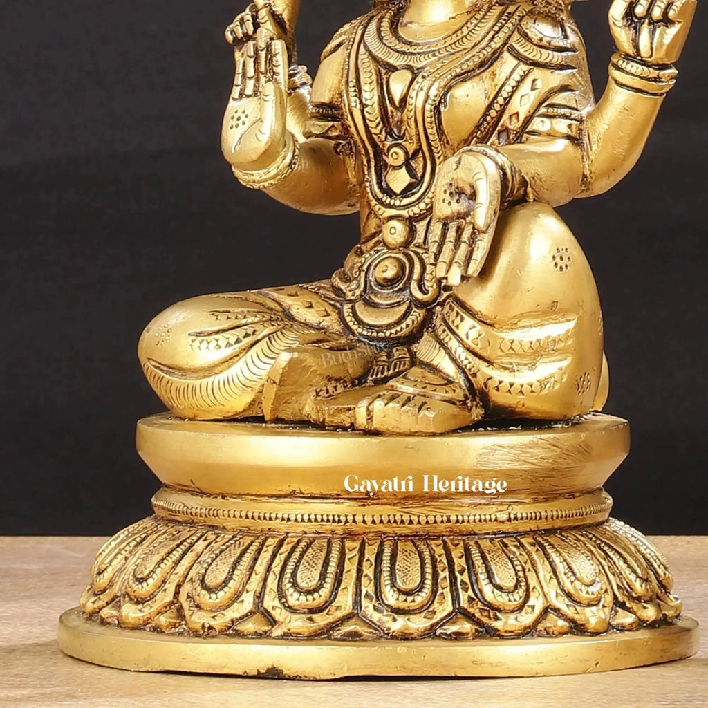 Brass Lakshmi Ganesh Idol Set, Hindu Goddess Lakshmi and Lord Ganesha Statues for Puja, Home Temple Decor & Festive Gifting