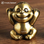 Brass Three Wise Monkeys Figurines, See No Evil Hear No Evil Speak No Evil Statue Set, Traditional Brass Home Decor & Gift