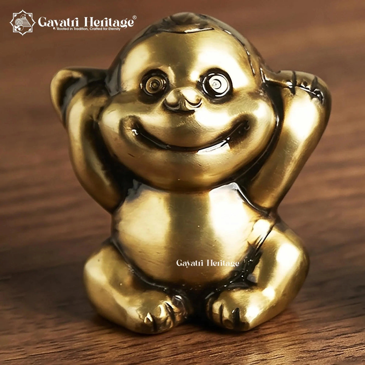 Brass Three Wise Monkeys Figurines, See No Evil Hear No Evil Speak No Evil Statue Set, Traditional Brass Home Decor & Gift