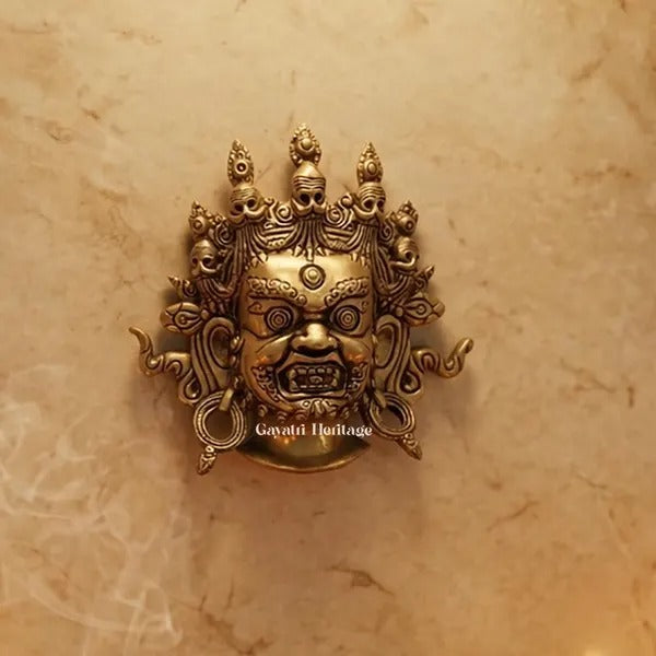 Brass Mahakal Jambala Face – Protector Wall Decor | Gayatri Heritage