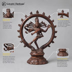 Vintage Brass Nataraja Statue – Old Finish Dancing Shiva Idol | Handcrafted Hindu Sculpture