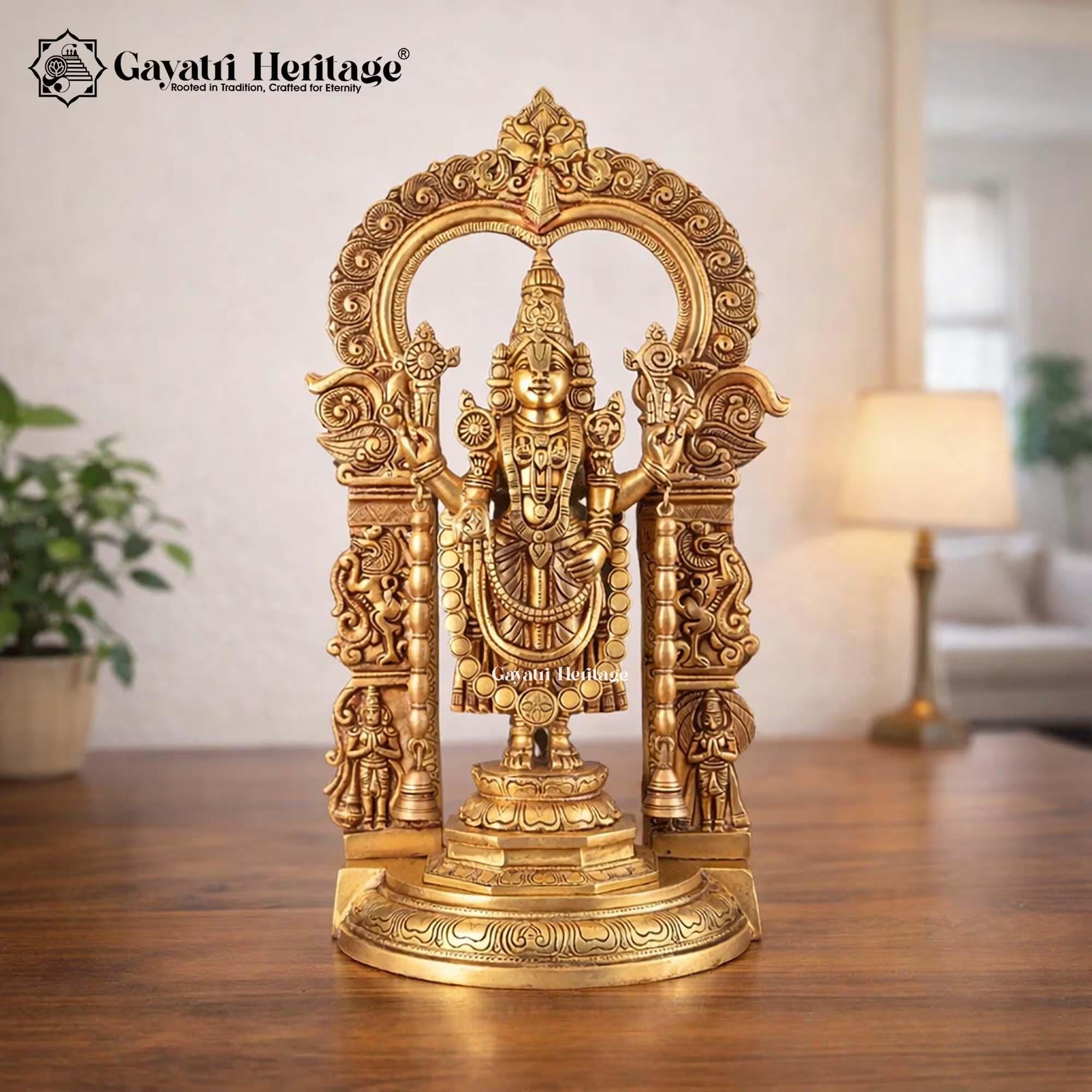 Brass Lord Balaji Idol – Divine Temple Decor | Gayatri Heritage
