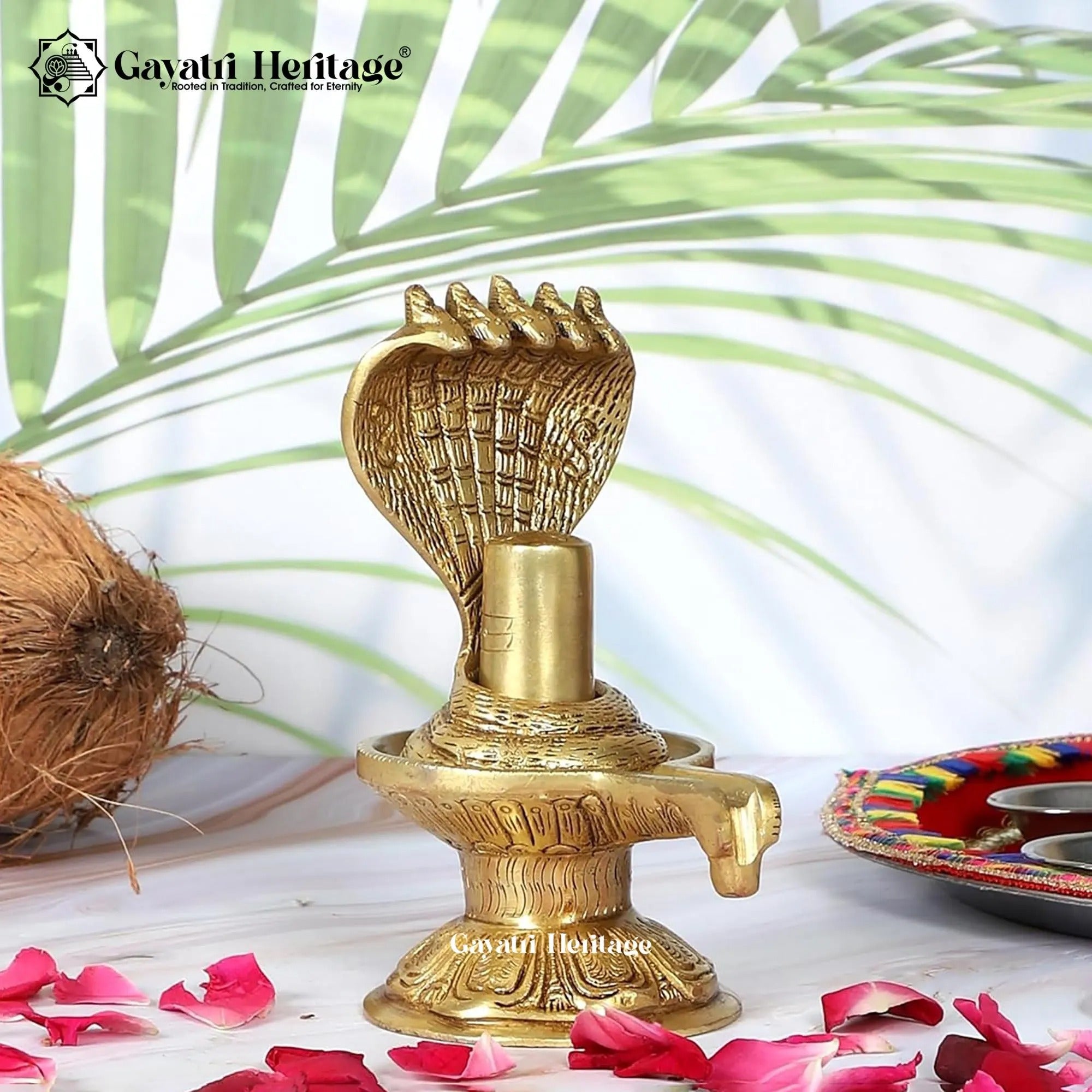 Brass Shivling with Sheshnag – Divine Shiva Decor | Gayatri Heritage