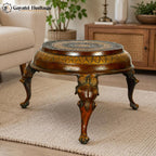 Brass Pooja Chowki – Intricate Elephant Pillar Design | Gayatri Heritage