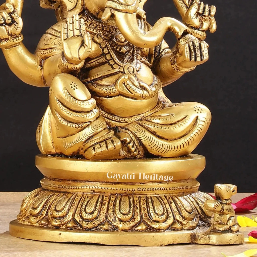 Brass Lakshmi Ganesh Idol Set, Hindu Goddess Lakshmi and Lord Ganesha Statues for Puja, Home Temple Decor & Festive Gifting