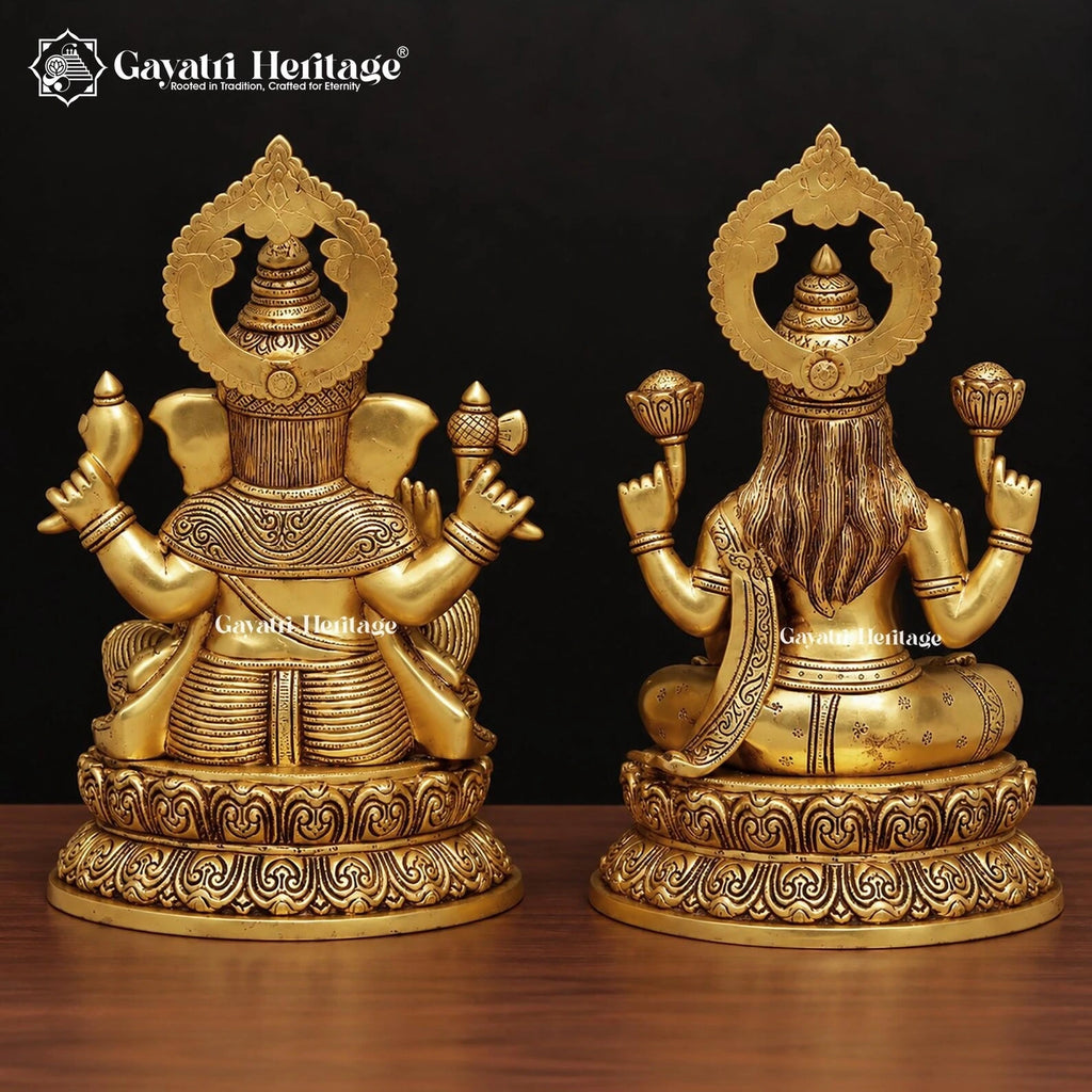 Brass Lakshmi Ganesh Idol Set – view 7 of 7