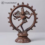 Vintage Brass Nataraja Statue – Old Finish Dancing Shiva Idol | Handcrafted Hindu Sculpture