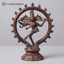 Vintage Brass Nataraja Statue – Old Finish Dancing Shiva Idol | Handcrafted Hindu Sculpture